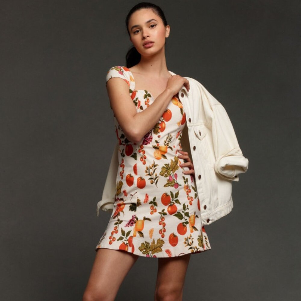 Anthropologie Maeve The Cecily Fit & Flare Sweetheart Mini Dress